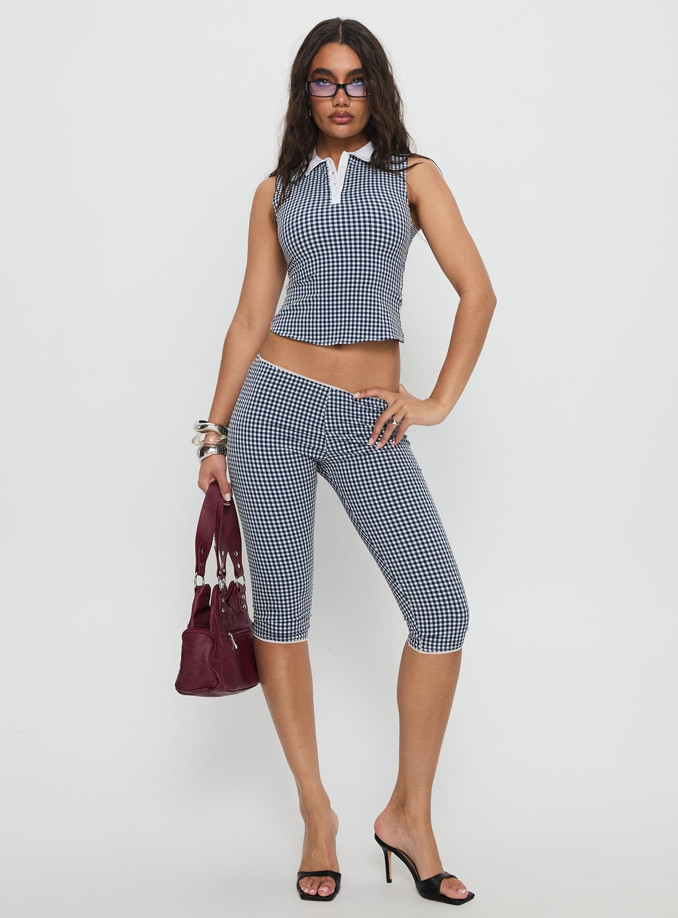 Tuka Capri Navy Gingham - Image 2