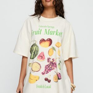 Colorado Springs Market Oversized Graphic Tee Cream