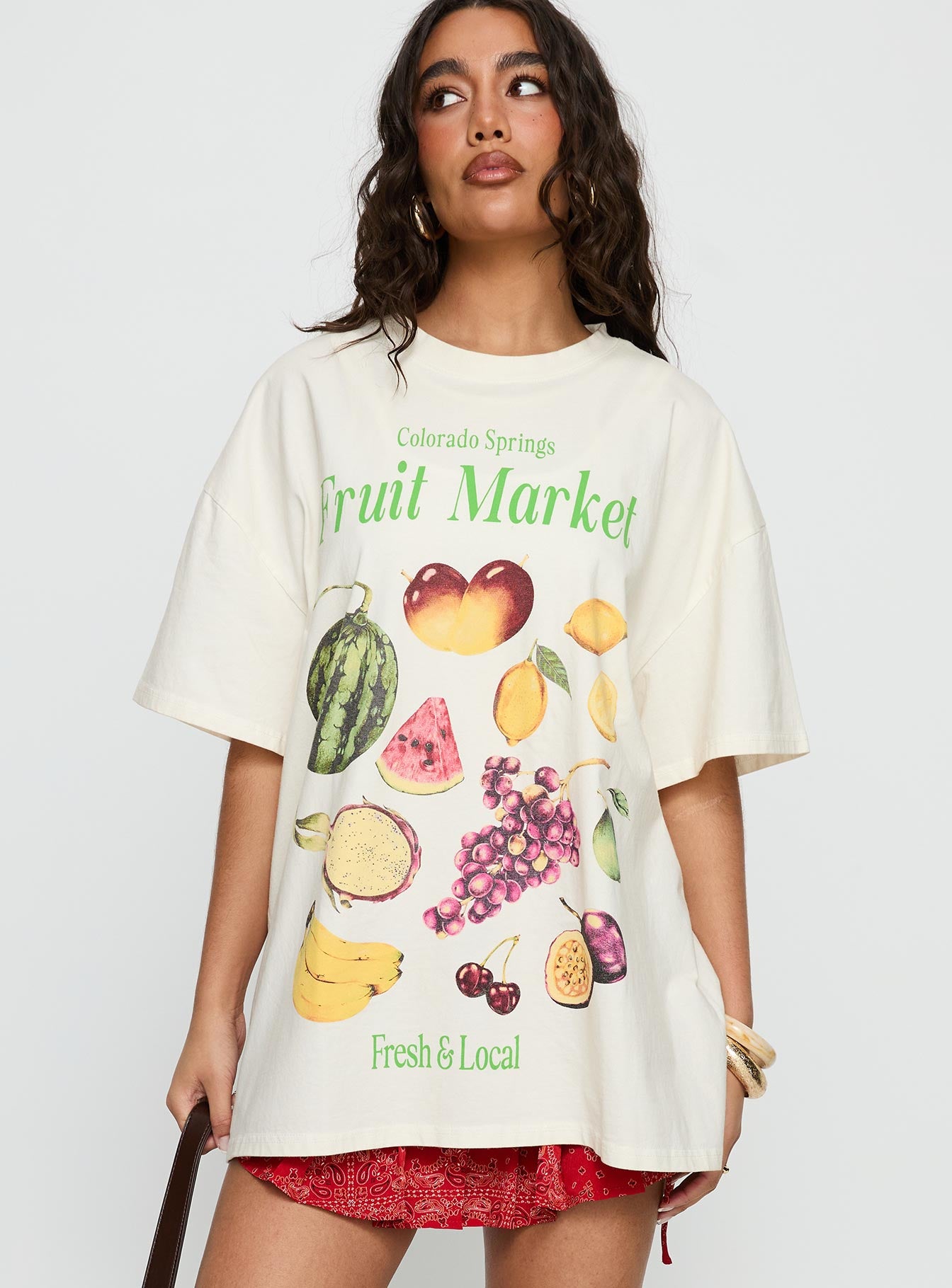 Colorado Springs Market Oversized Graphic Tee Cream