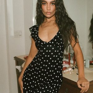 I Guess So Mini Dress Black Polka Dot Petite