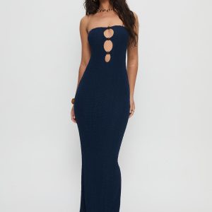 Saijana Strapless Maxi Dress Navy