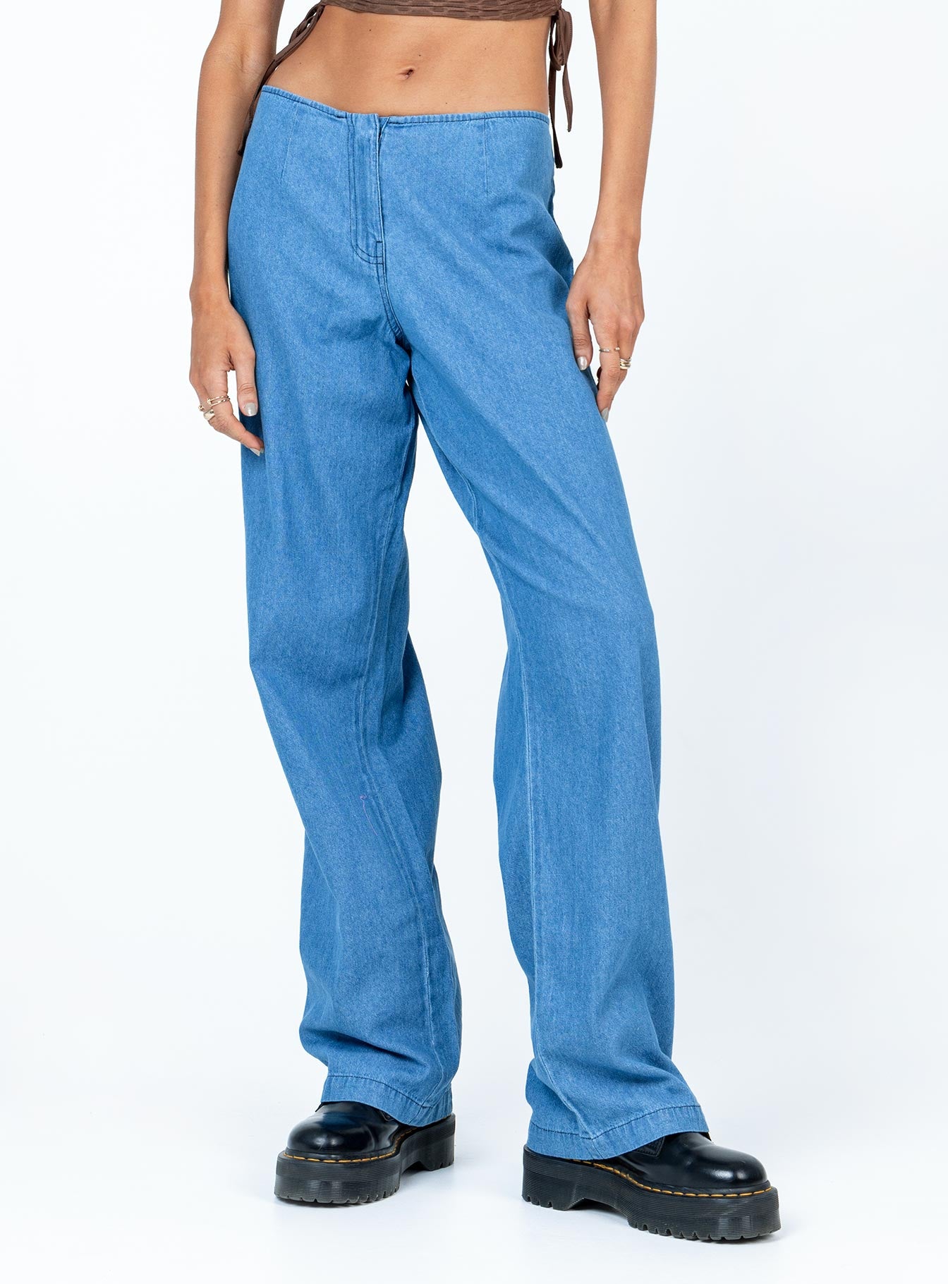 Motel Sedna Trouser Denim Stone Wash Blue - Image 2