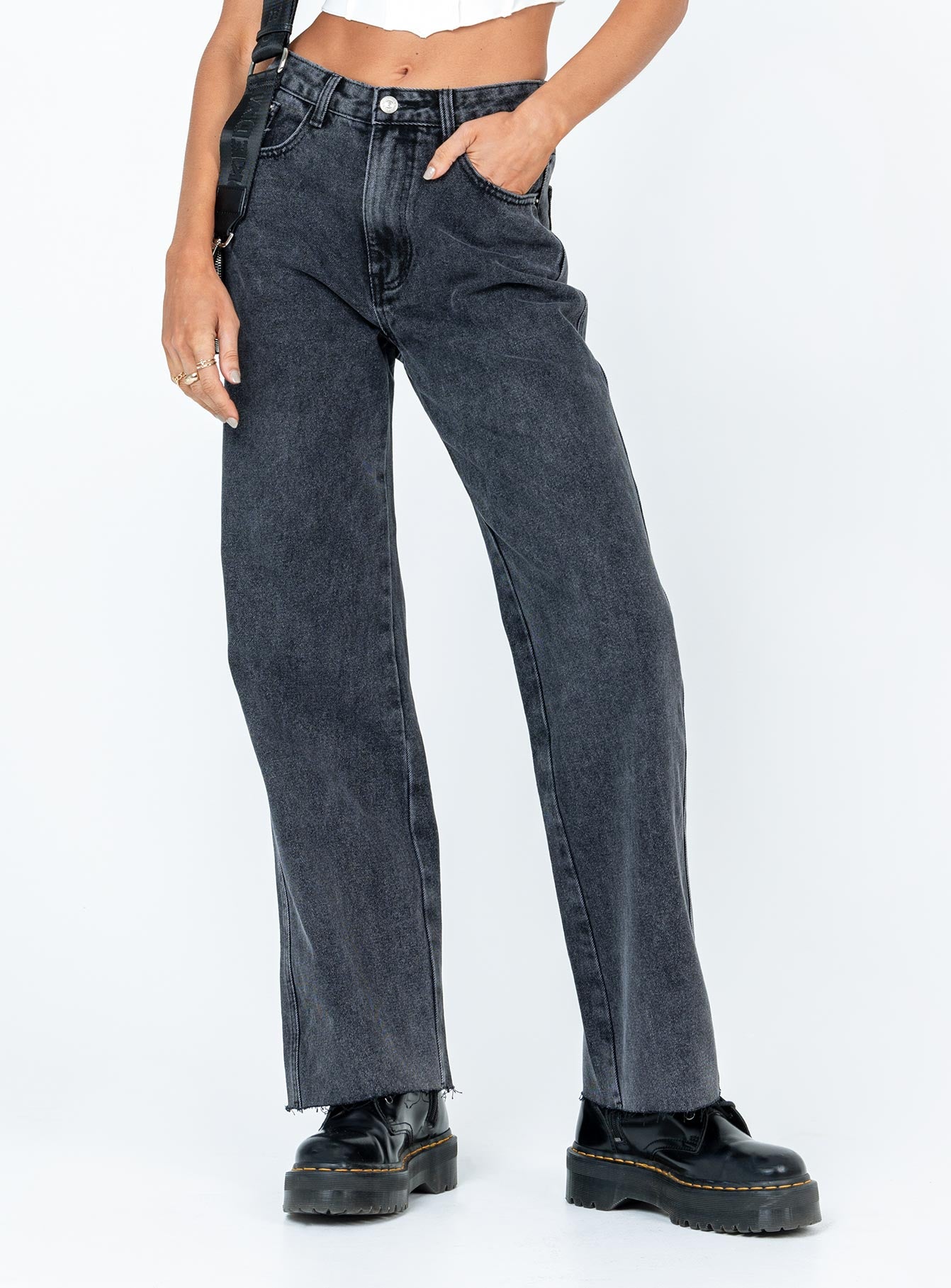 Arlington High Rise Straight Leg Denim Jeans Black - Image 2