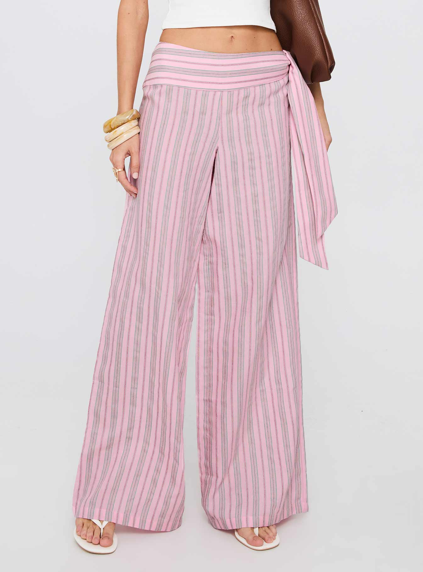 Wave Dancer Tie Pant Pink Stripe - Image 2