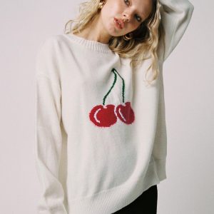 Cherry Dreams Knit Jumper Cream