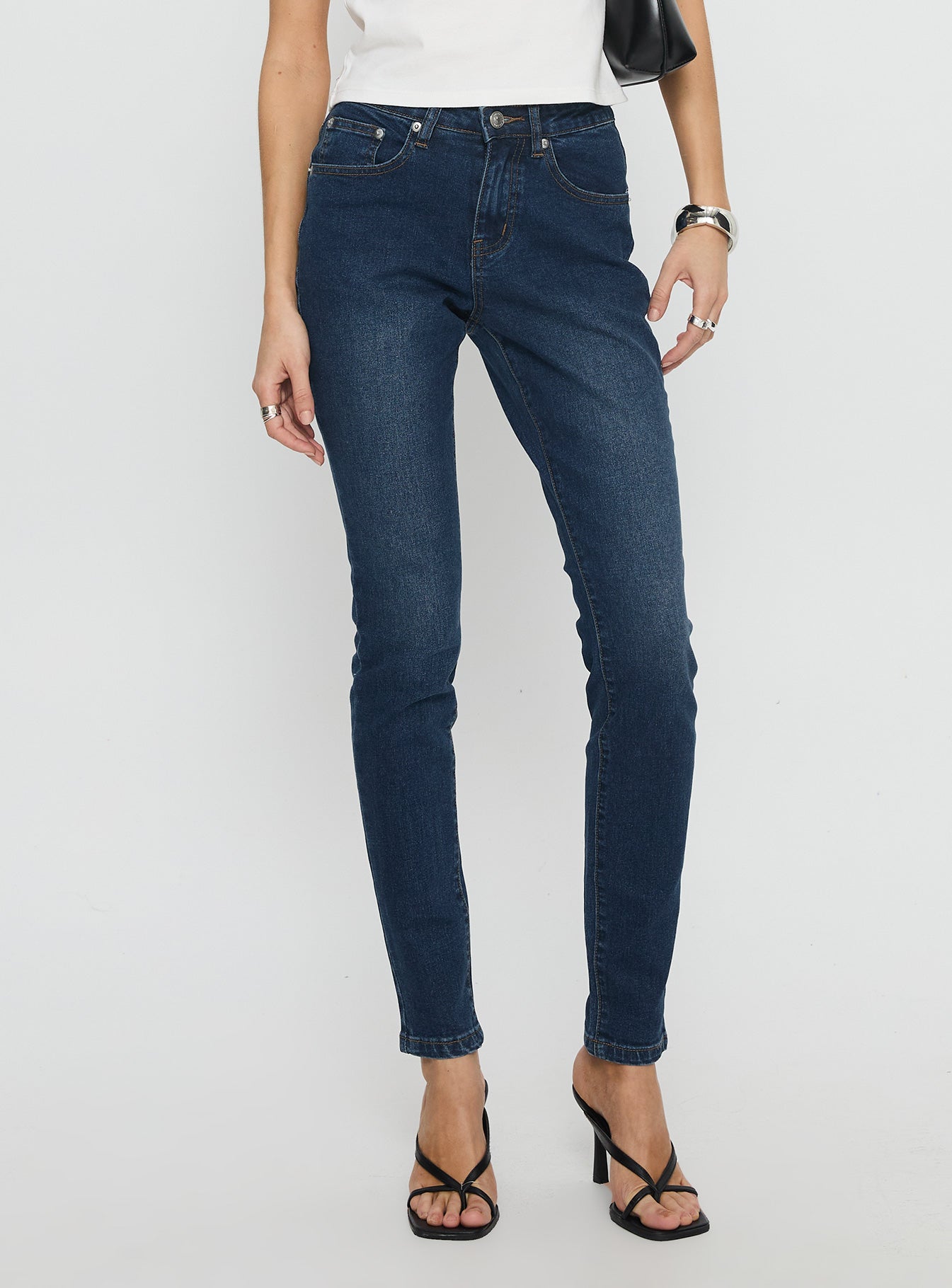Illyssa Mid Rise Skinny Jeans Mid Blue Wash - Image 2