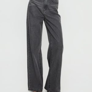 Nicolo High Rise Straight Leg Jeans Washed Grey
