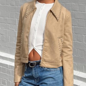 Hurleigh Faux Suede Jacket Brown