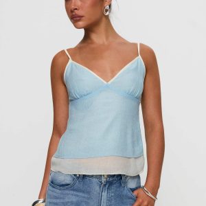 Majorie Layered Top Blue / Cream