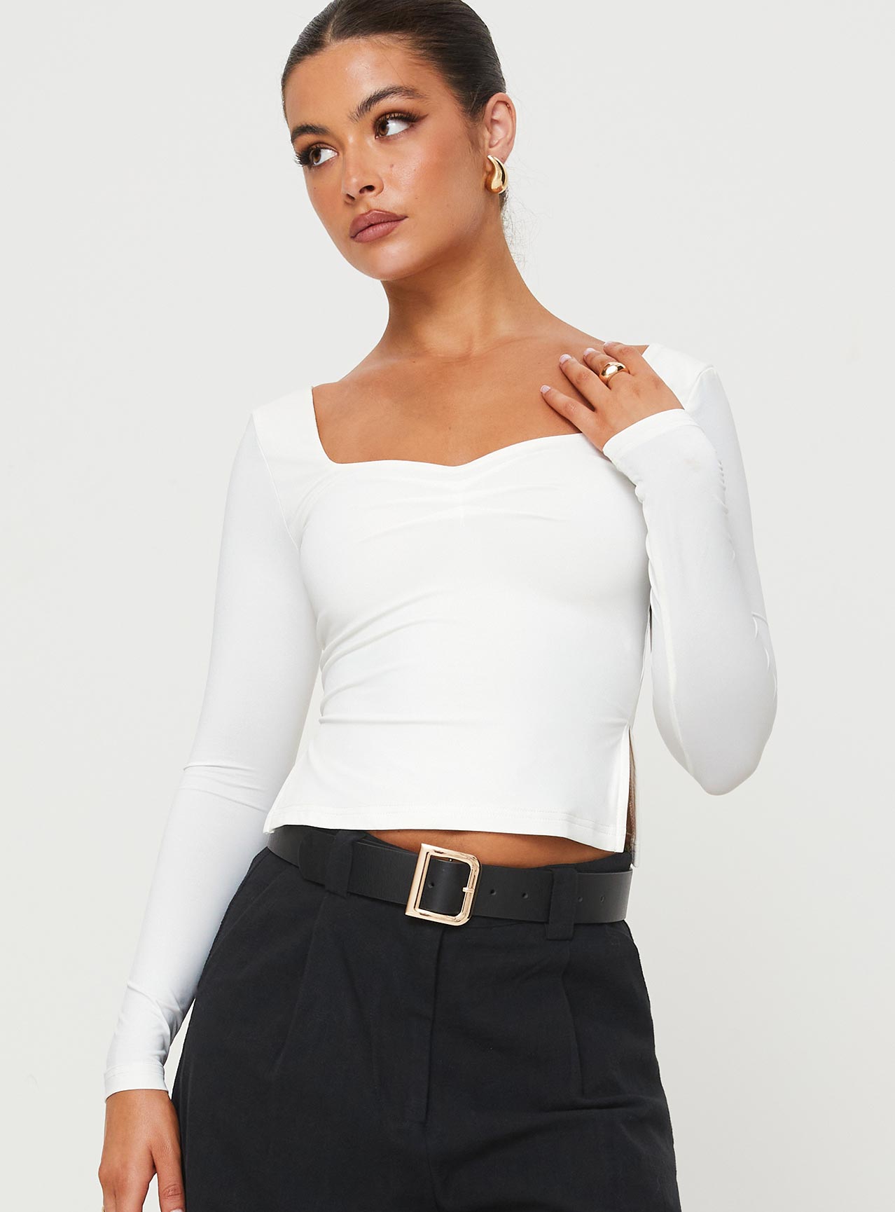 Rehna Long Sleeve Top White - Image 2