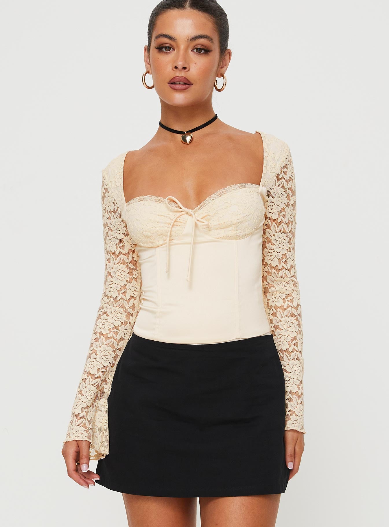 Markwell Long Sleeve Bodysuit Cream - Image 2