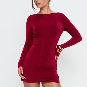 Corynn Long Sleeve Mini Dress Plum