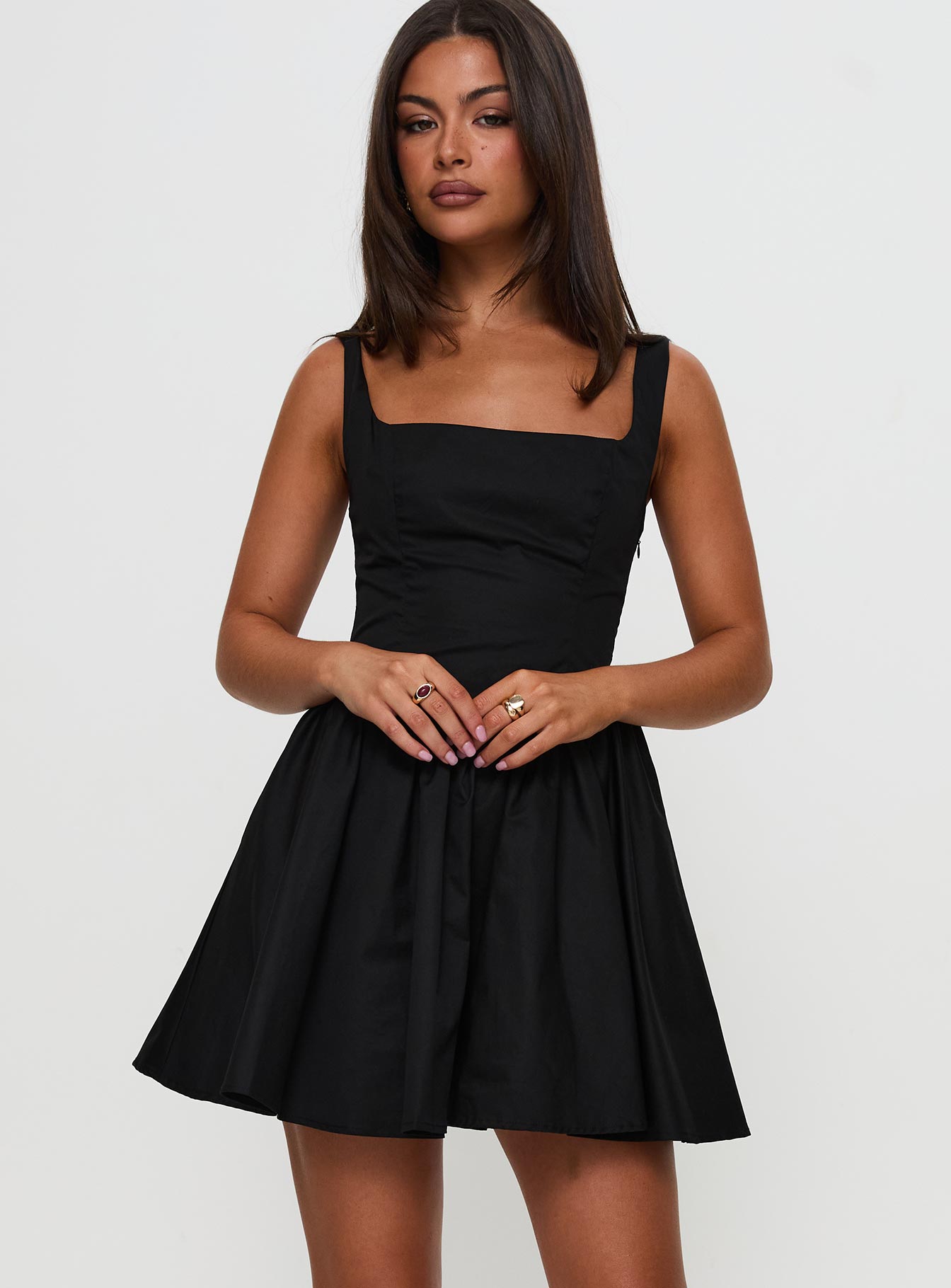 Straplie Mini Dress Black - Image 7