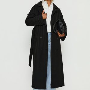 Rylanne Longline Trench Coat Black