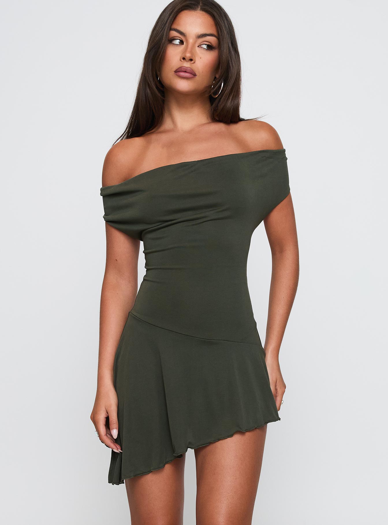 I Attract It Cowl Halter Playsuit Green - Image 2