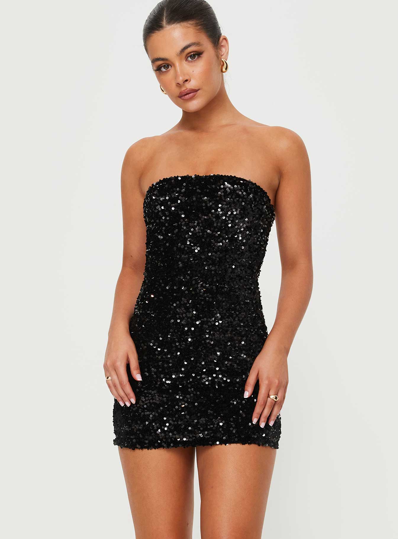 Eldoni Strapless Mini Dress Black - Image 5
