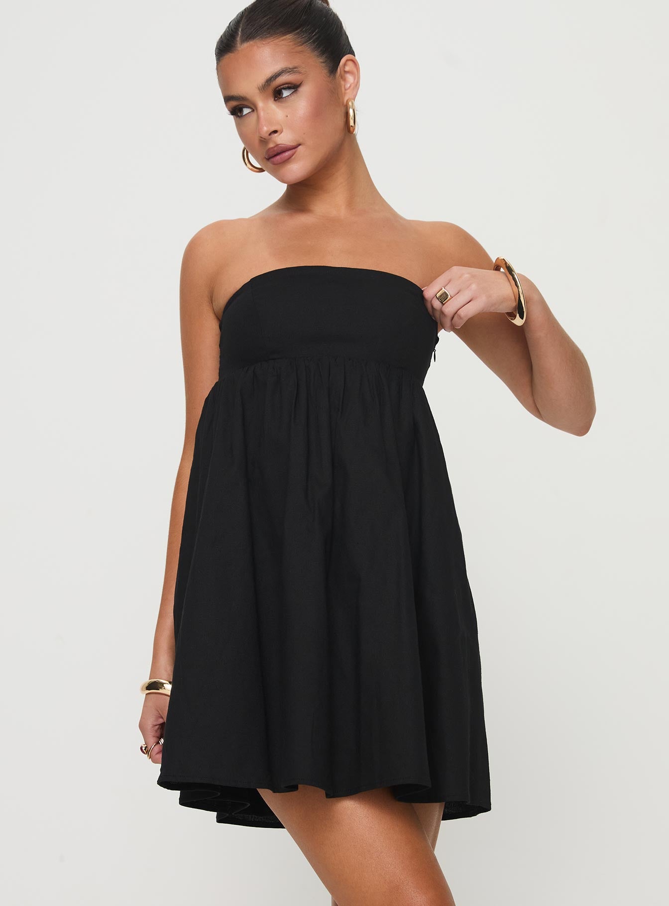 Osment Strapless Mini Dress Black - Image 2