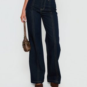 Cadance High Rise Straight Leg Jeans Indigo