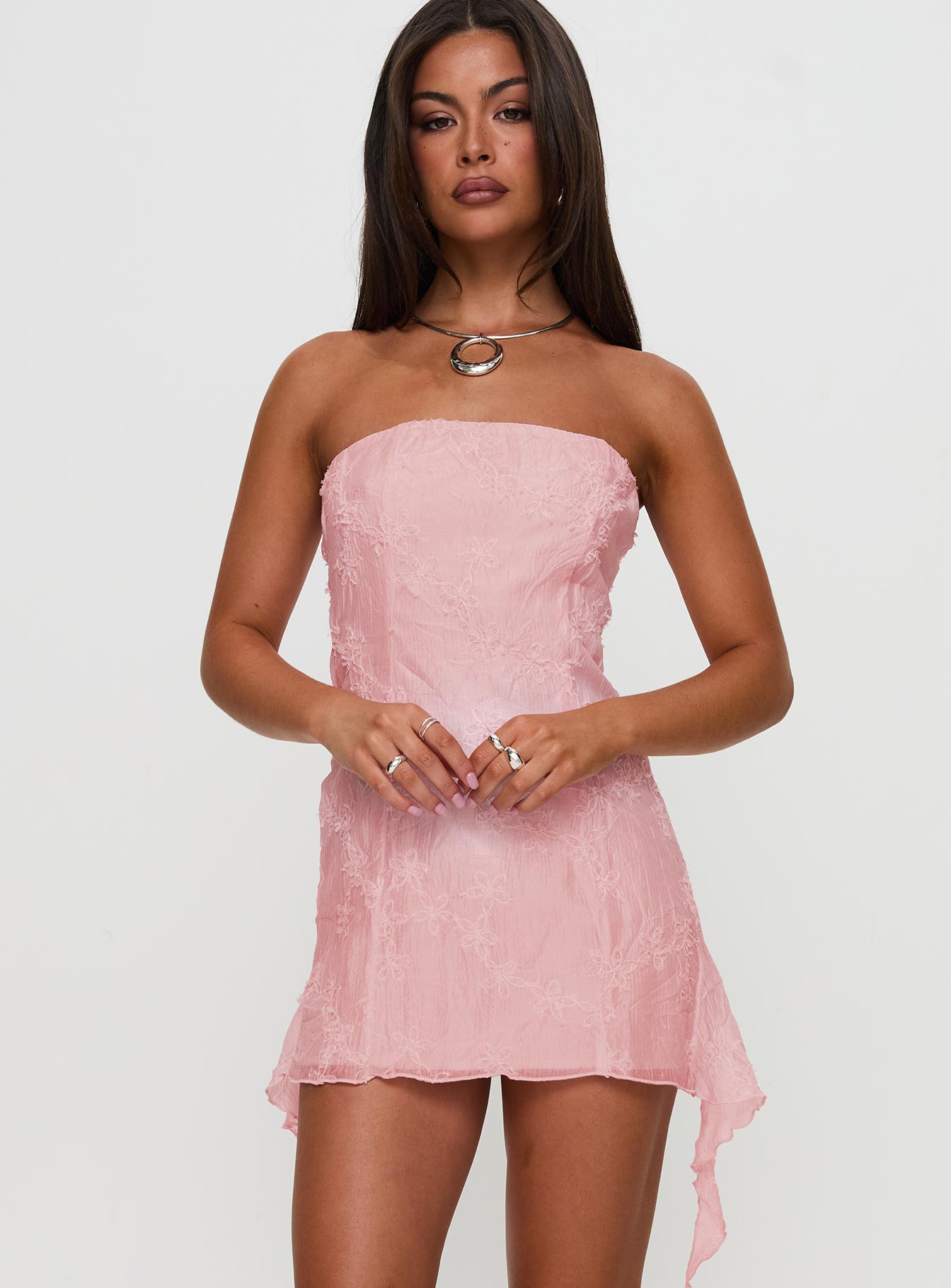 Tomika Strapless Mini Dress Pink - Image 5