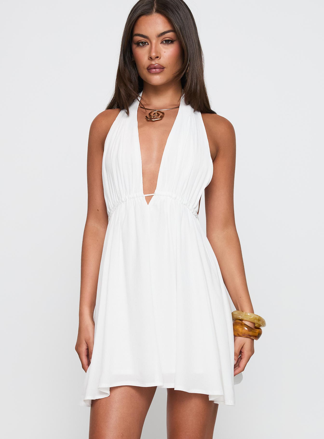Saddler Mini Dress White - Image 2