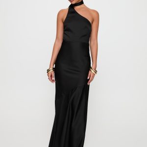 Elixaire Scarf Maxi Dress Black