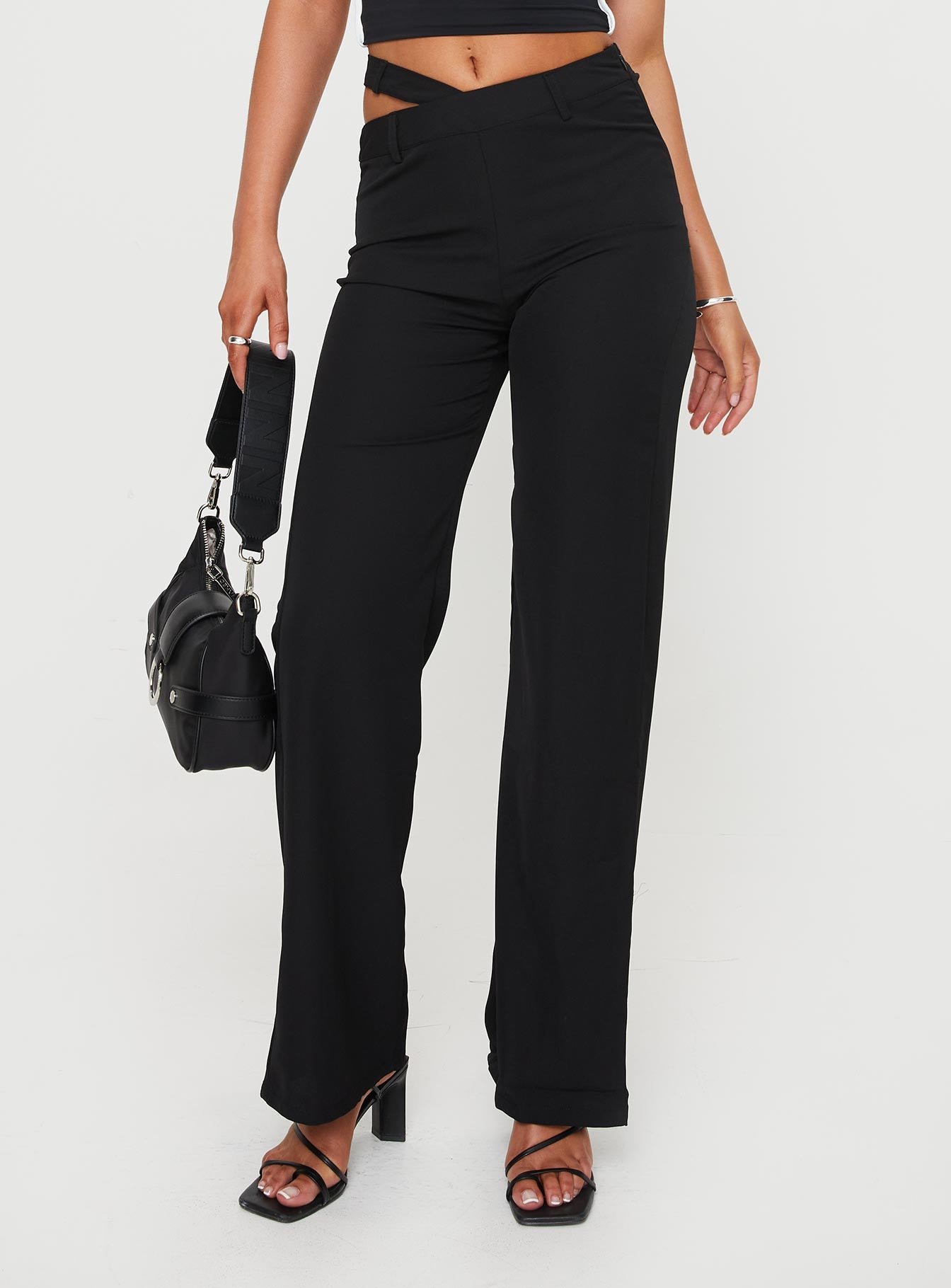 Arino Asymmetric Waistband Pants Black - Image 2
