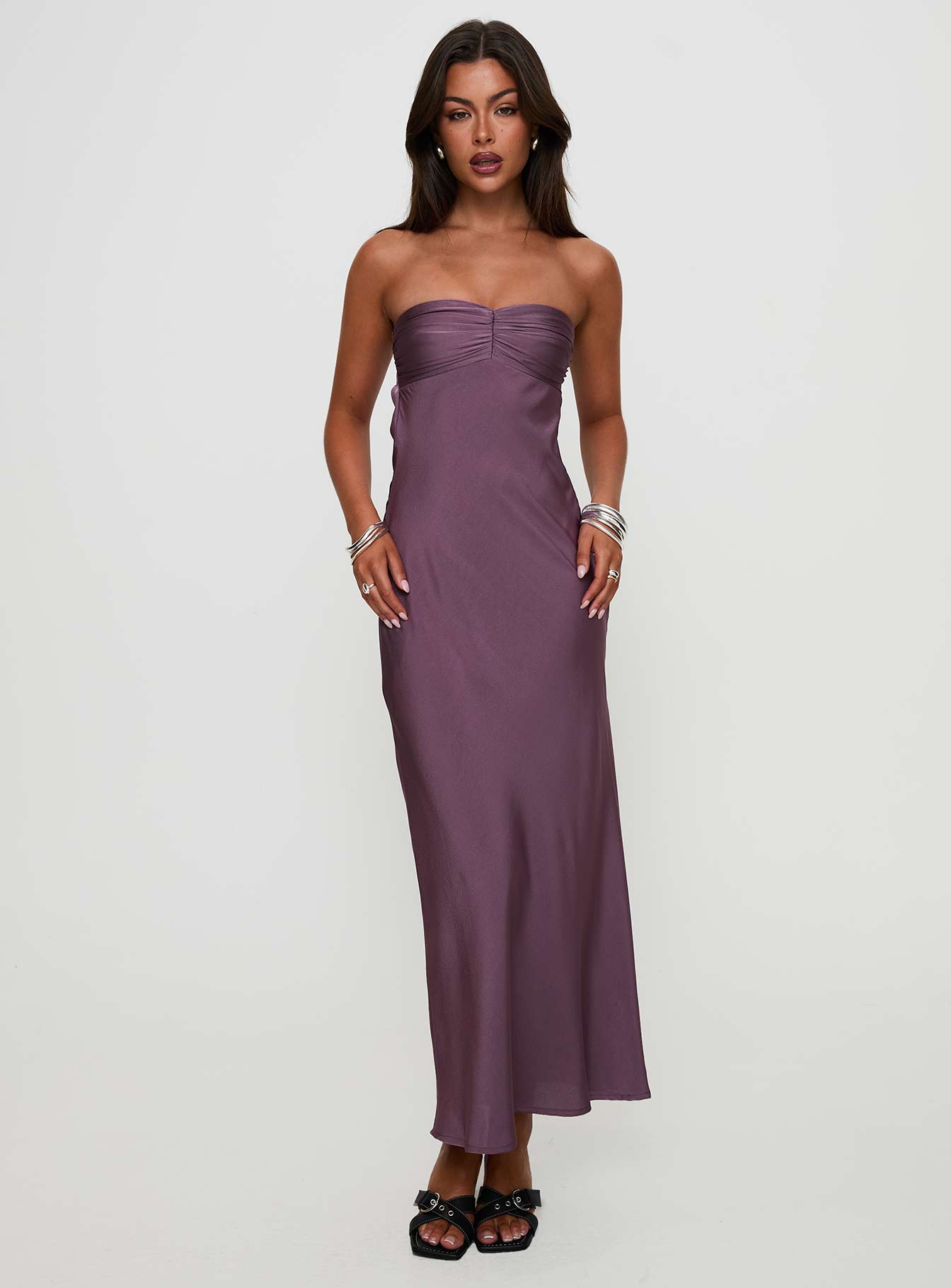 Maryska Strapless Maxi Dress Purple - Image 2