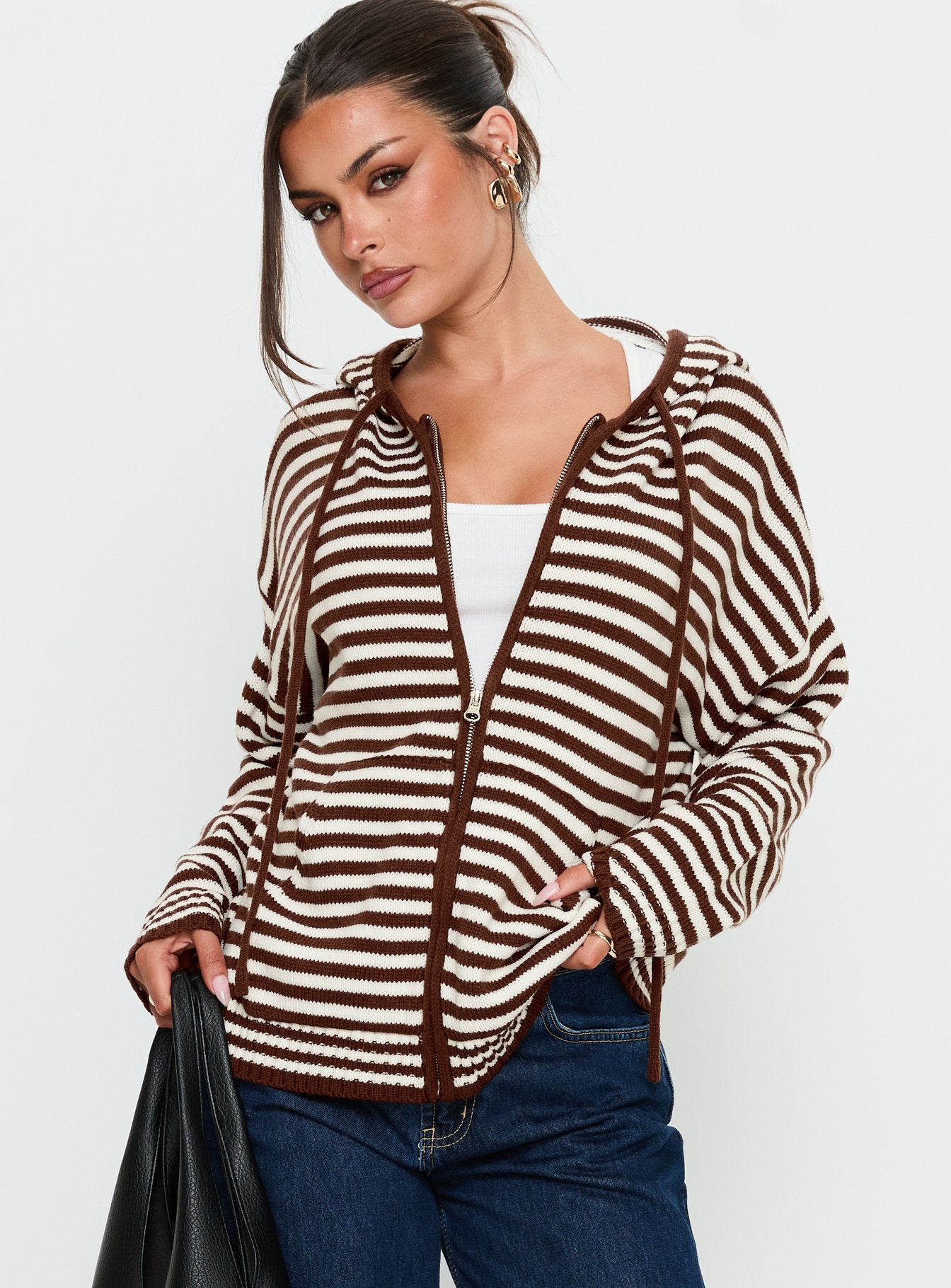 Brienna Zip Jacket Brown - Image 2