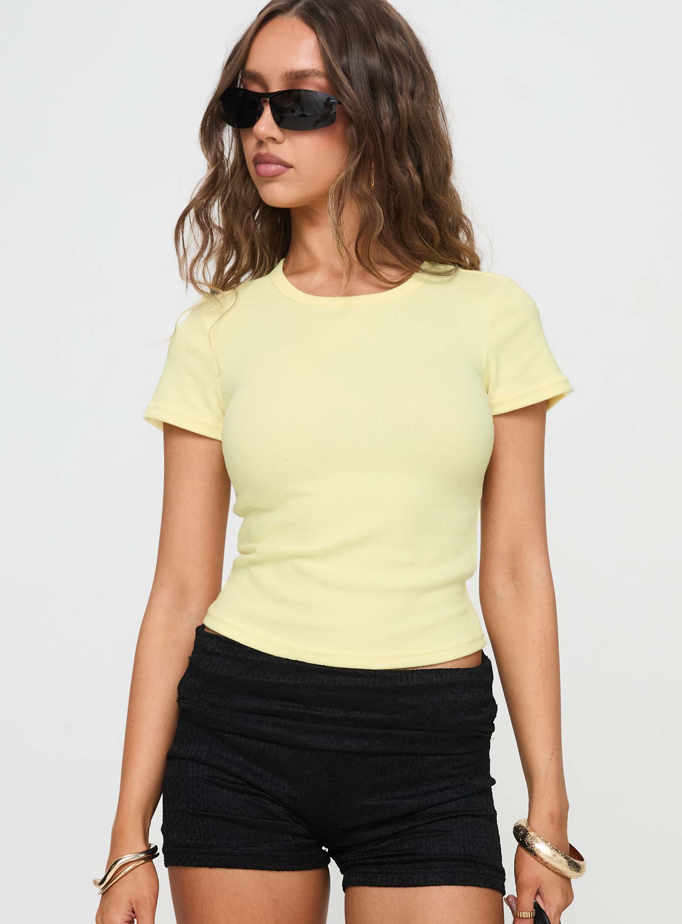 Baseline Scoop Rib Tee Yellow - Image 2