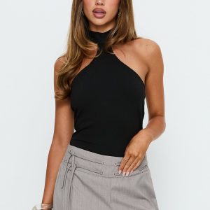 Luanda High Neck Bodysuit Black