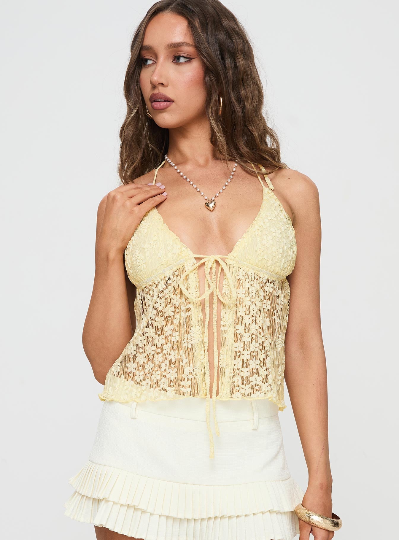 CHANTRIA LACE TOP YELLOW - Image 2