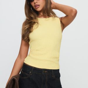 Feel So Close Textured Top Lemon