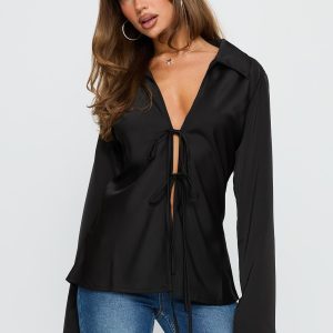 Way Life Goes Long Sleeve Top Black