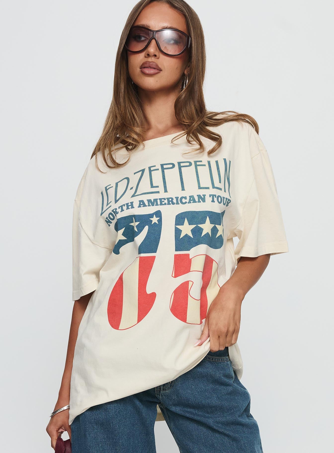 4th July Led Zepplin Oversized Tee White - Image 2