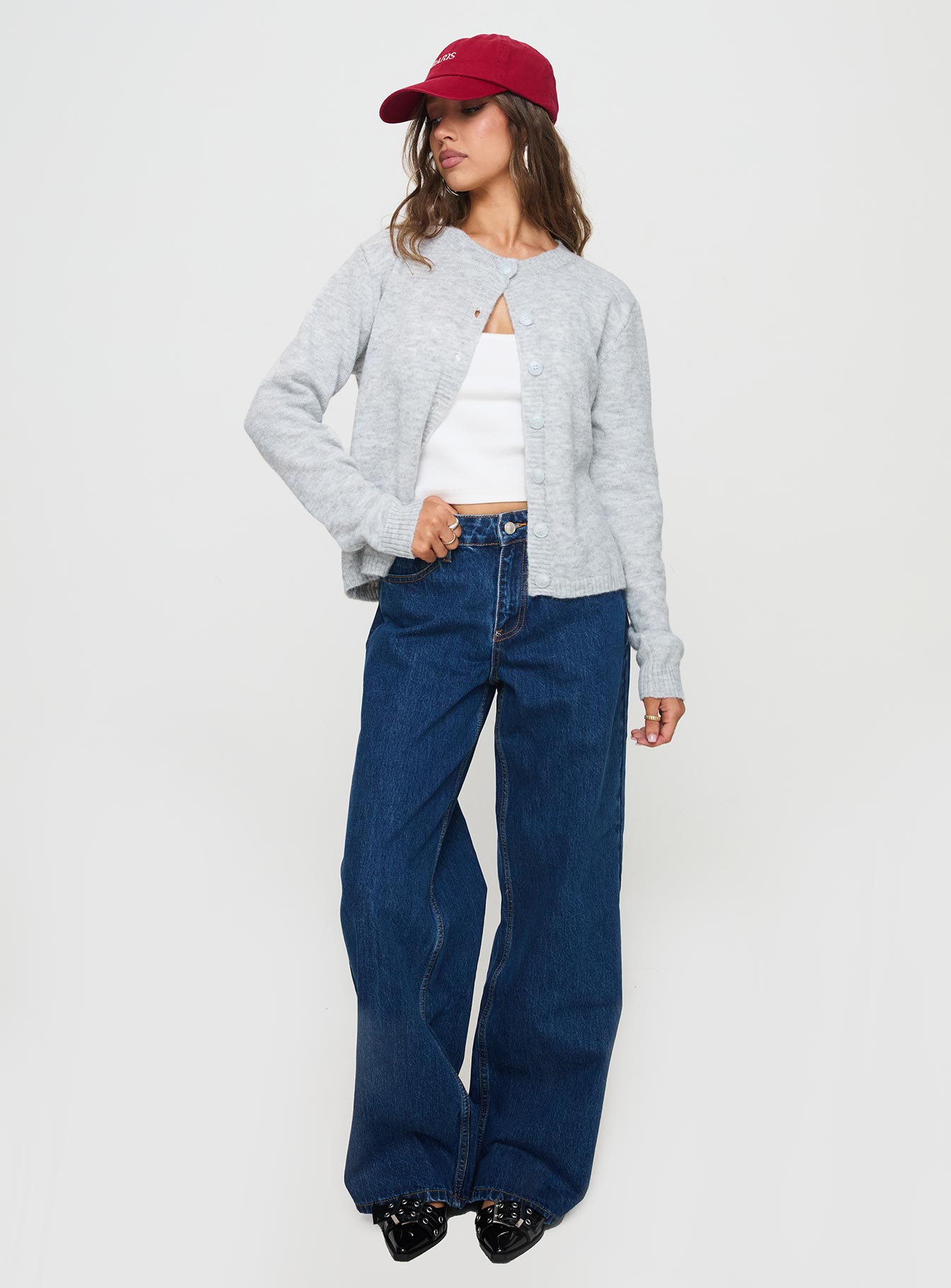 Shima Low Rise Straight Leg Jeans Mid Wash - Image 2