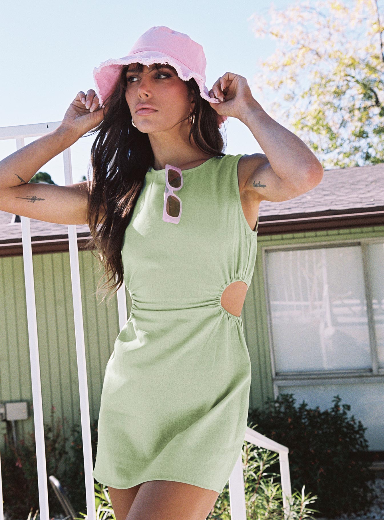 Mayzie Mini Dress Green - Image 7