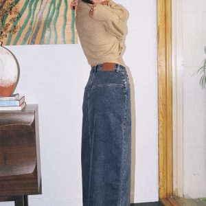 Batkins Maxi Skirt Dark Wash Denim Petite