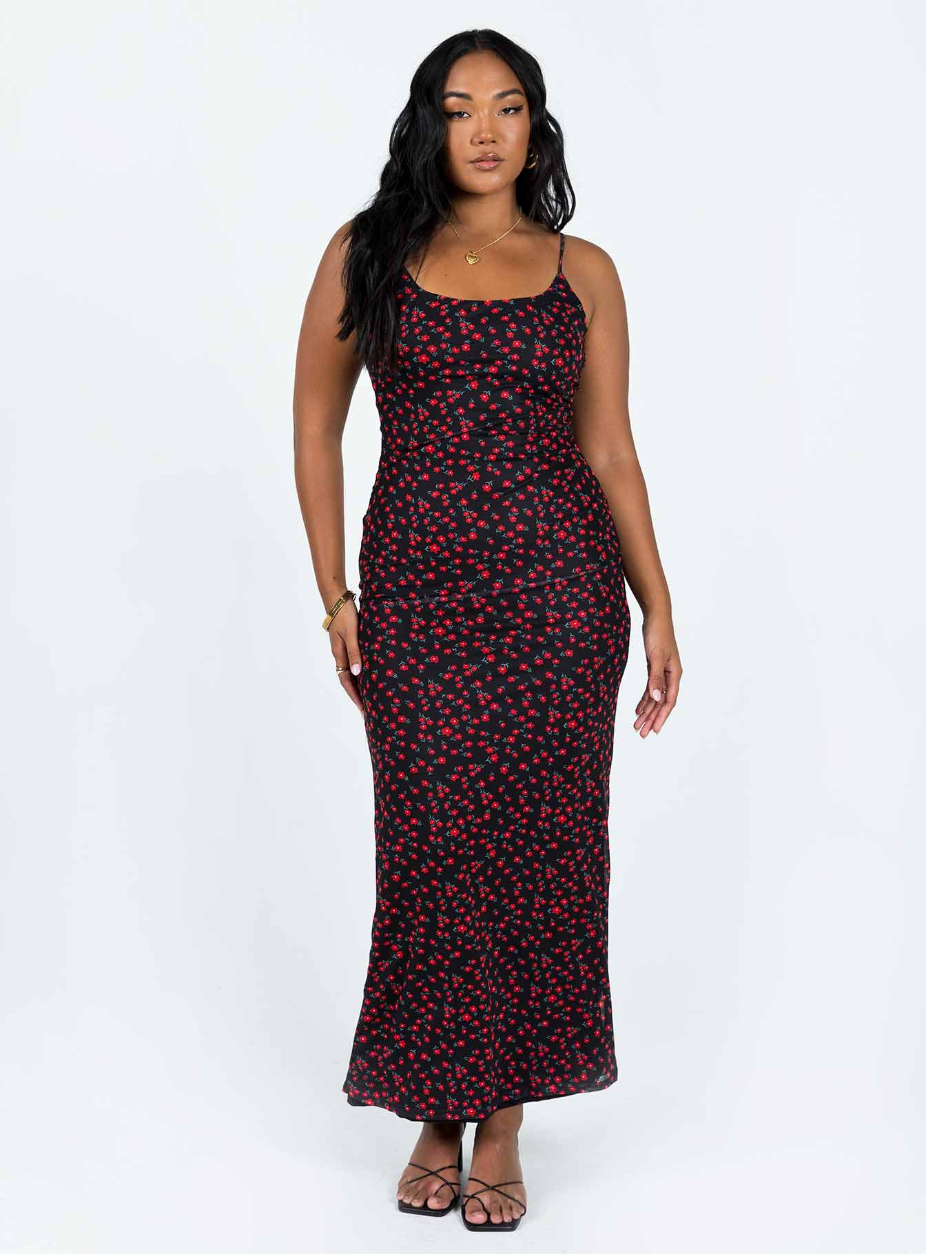 Knox Maxi Dress Black / Red Floral - Image 2