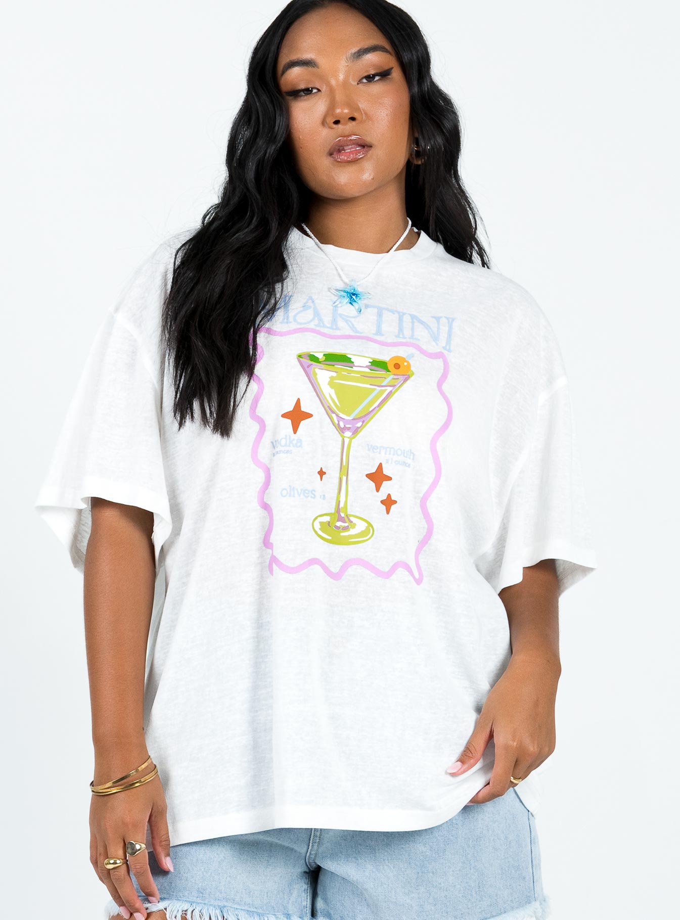 Martini Oversized Tee White - Image 2