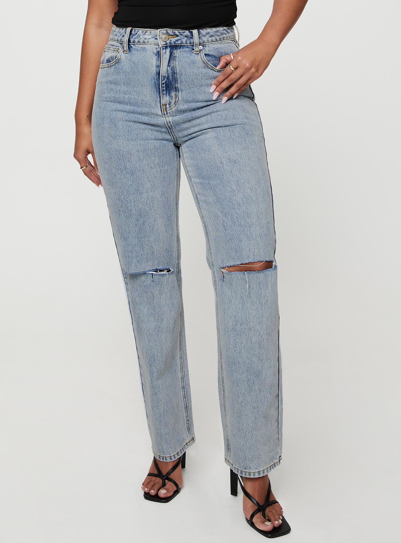 Holland High Rise Straight Leg Jeans Denim - Image 6
