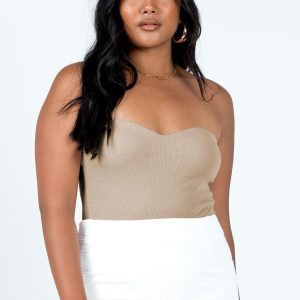 Aston Strapless Bodysuit Beige