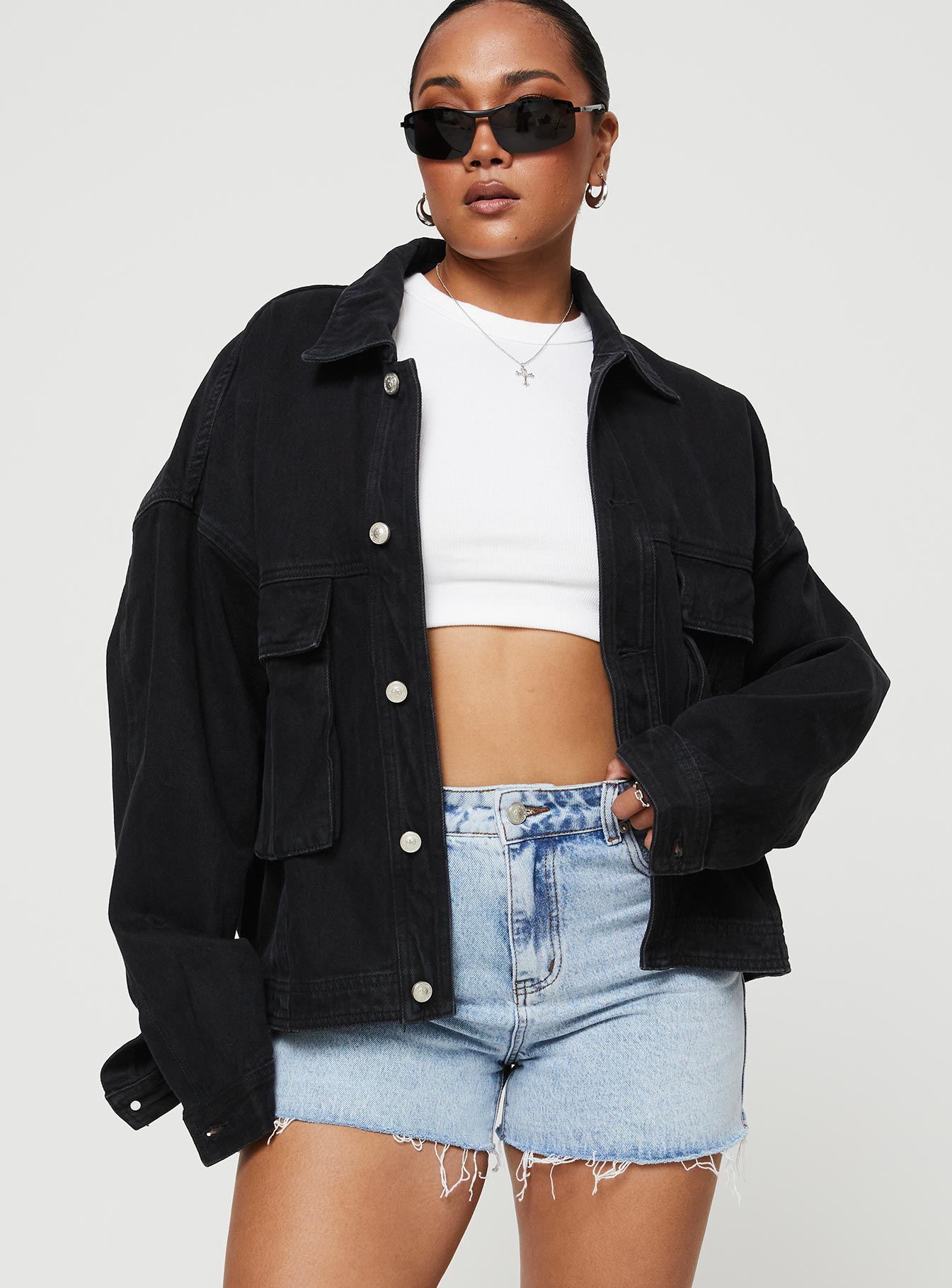Kier Oversized Jacket Denim Black - Image 2