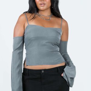 Cold Shoulder Top Slate