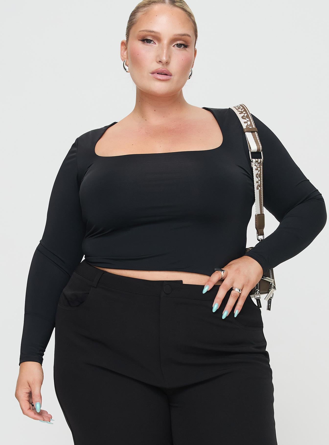 Back In Time Long Sleeve Top Black Curve - Image 2