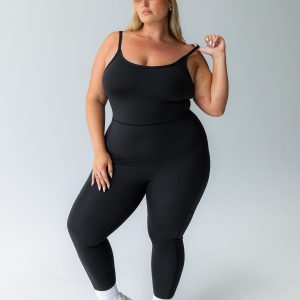 Go Getter Activewear Jumpsuit Black Curve