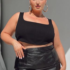 Kaeshia Rib Bustier Black Curve