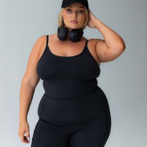 Feel Good Contour Activewear Catsuit Black Curve