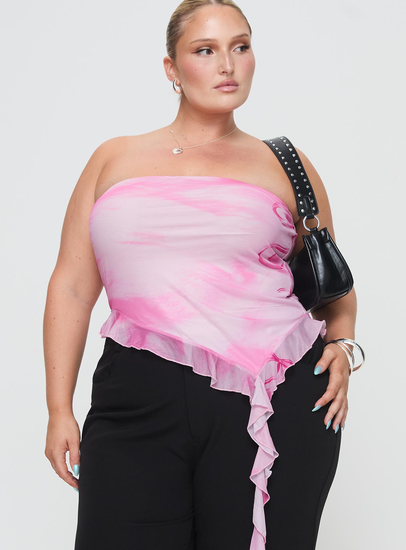 Travessa Asymmetric Tube Top Pink Curve - Image 2