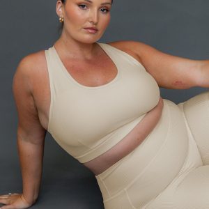 Turbo Activewear Rib Top Latte Curve