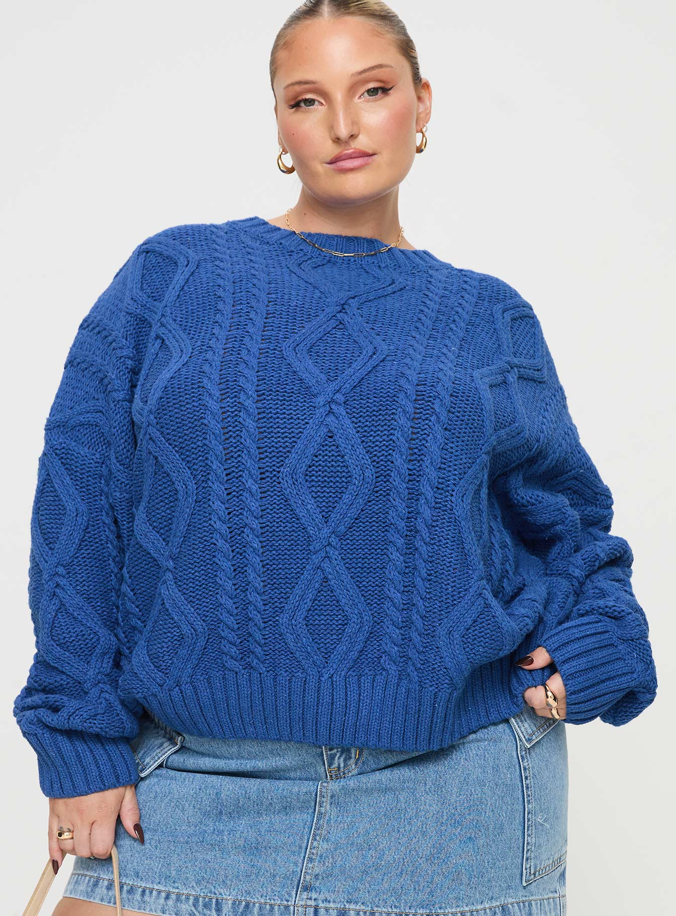 Anaya Oversized Sweater Monday Blues Curve - Image 2